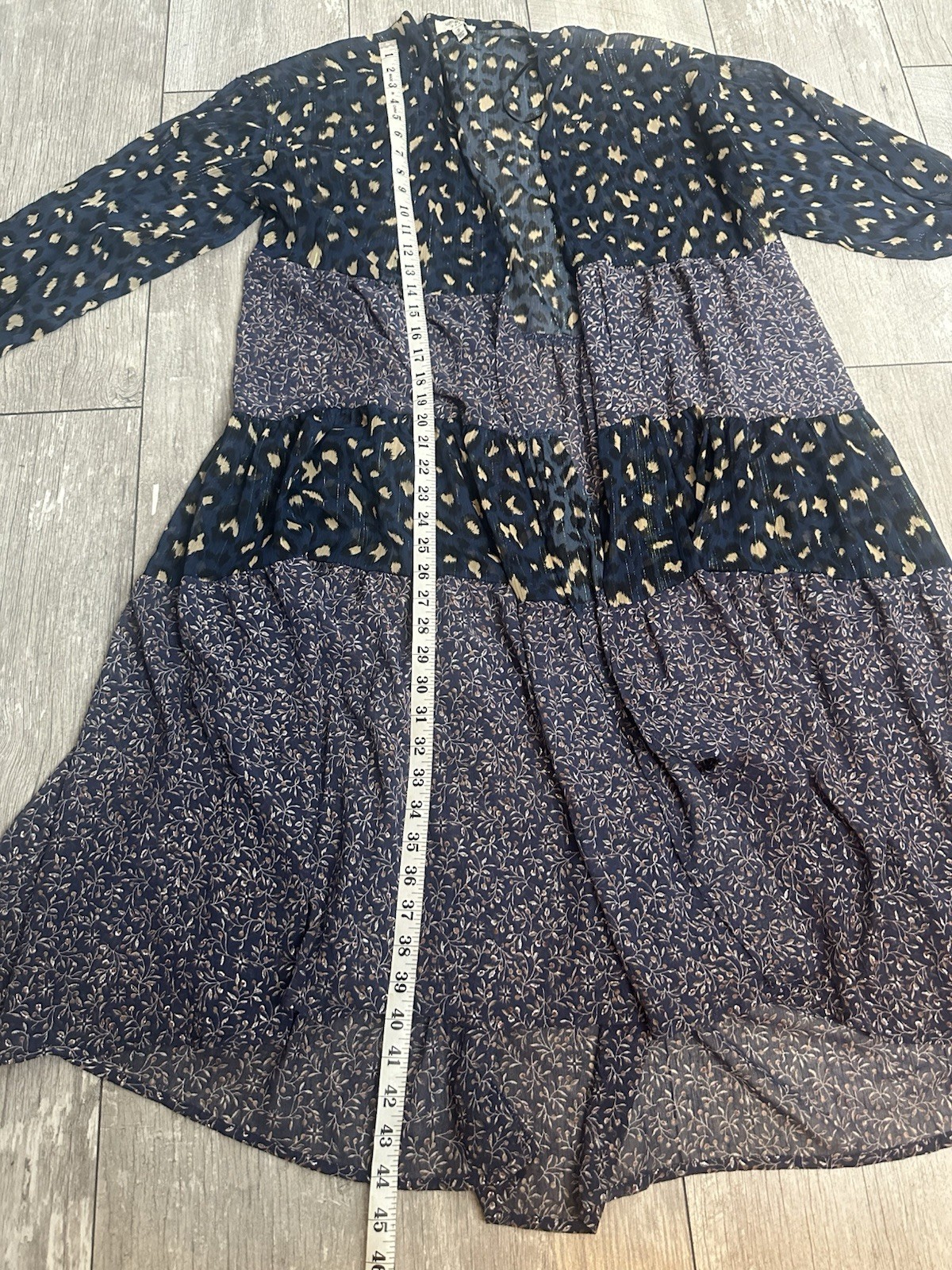 Umgee Patchwork Floral Leopard Metallic Duster Ki… - image 7