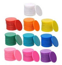 Shapenty 10 Colors Small Plastic Learning Counters Disks Chip Counting Discs 