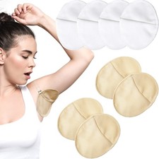 4 Pairs Underarm Sweat Pads Reusable Armpit Absorbing Guards Washable with Sh...