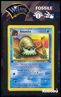 Pokemon Karte Amonita 52/62 Edition 1 Ed 1 Fossil Wizards 10