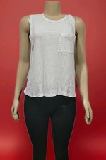 A.L.C. Women's Shirt Medium Linen White Top Sleeveless USA Made #C