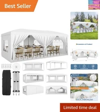 Durable 10x20 Commercial Pop Up Canopy with Waterproof UV Protection & Storage