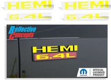 Hemi 6.4l Fender Emblem Overlay Decal Stickers - 2019-2024 Ram 2500 Hemi 6.4l Fender Emblem Overlay Decal Stickers - 2019-2024 Ram 2500