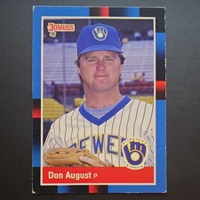 Donruss 1988 Don August #602 Last Line With Olympic Rookie Brewers MLB Card. rookie card picture
