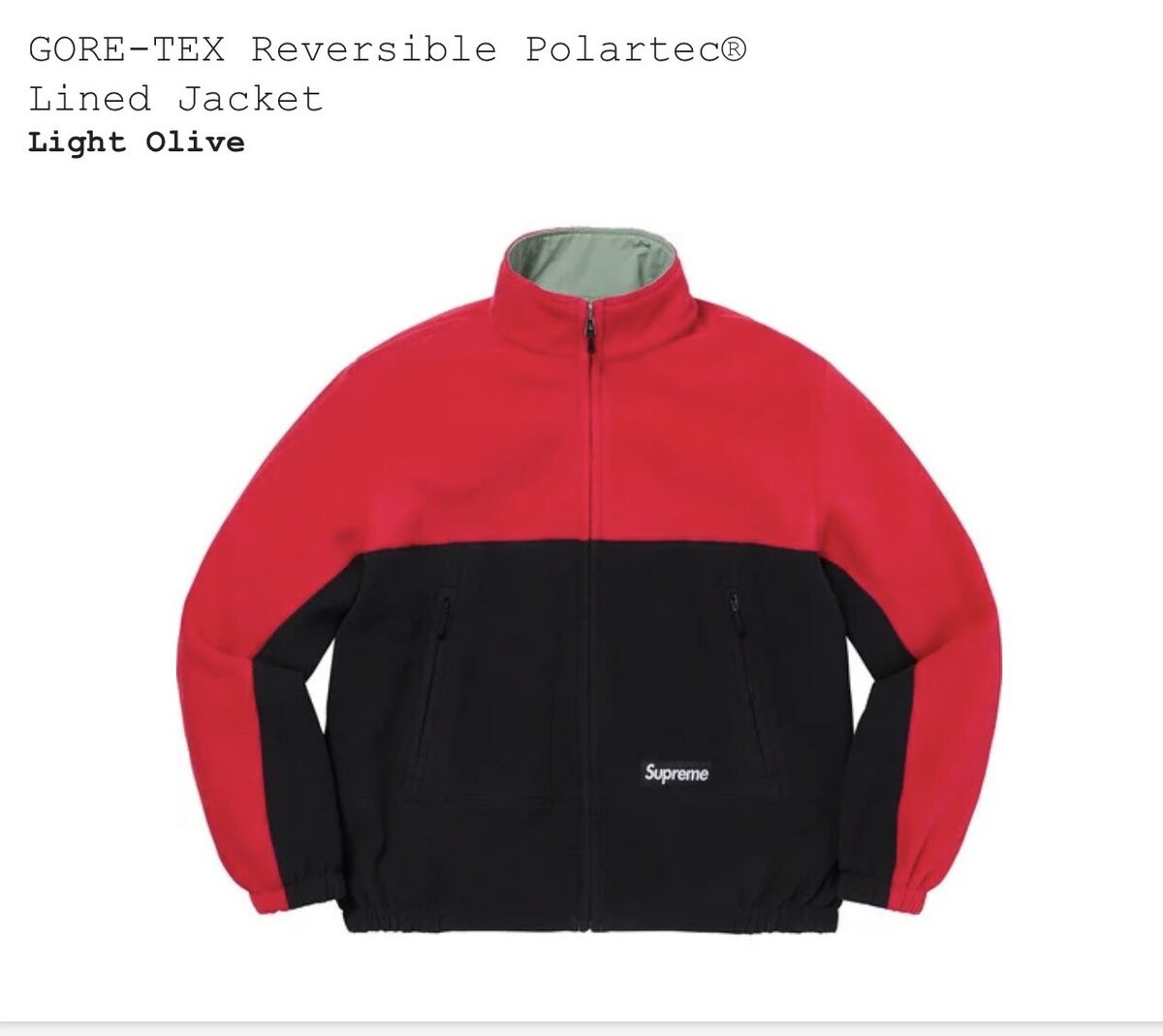 Supreme SS22 GORE-TEX Reversible Polartec Lined Jacket Large Olive SOLD OUT  DS