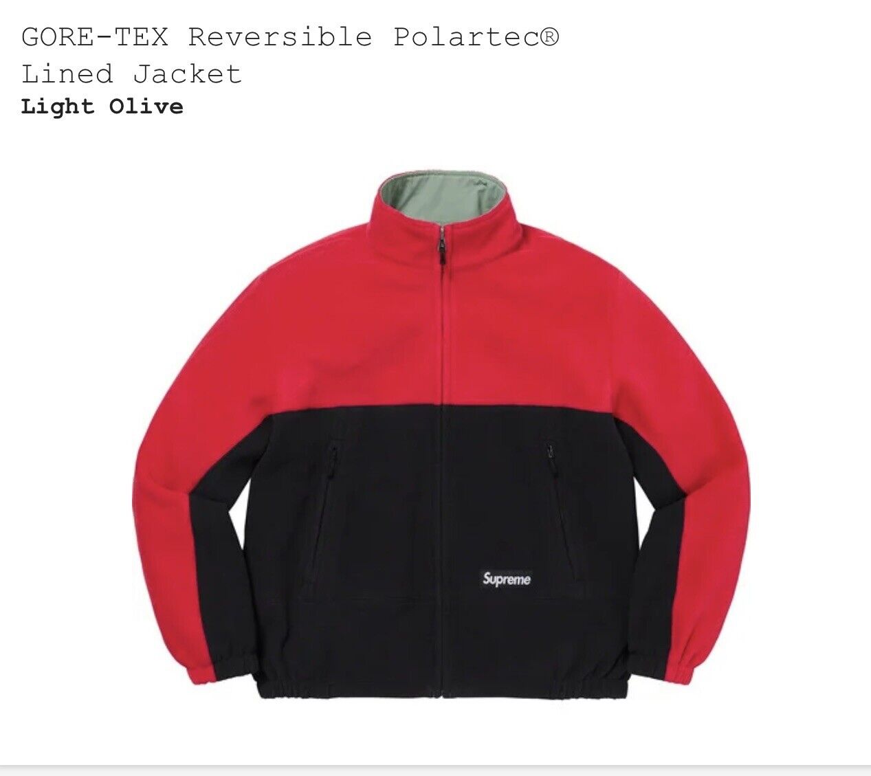 Supreme SS GORE TEX Reversible Polartec Lined Jacket Large Olive