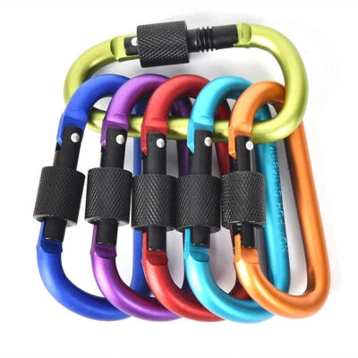 Aluminium Mousqueton Verrouillage Pince Fermoir Crochet Porte-Clés Camping - Photo 1/4