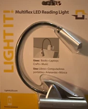 Light It! By Fulcrum LED Multi-Flex Clip On Reading Light (Silver) *BRAND NEW*