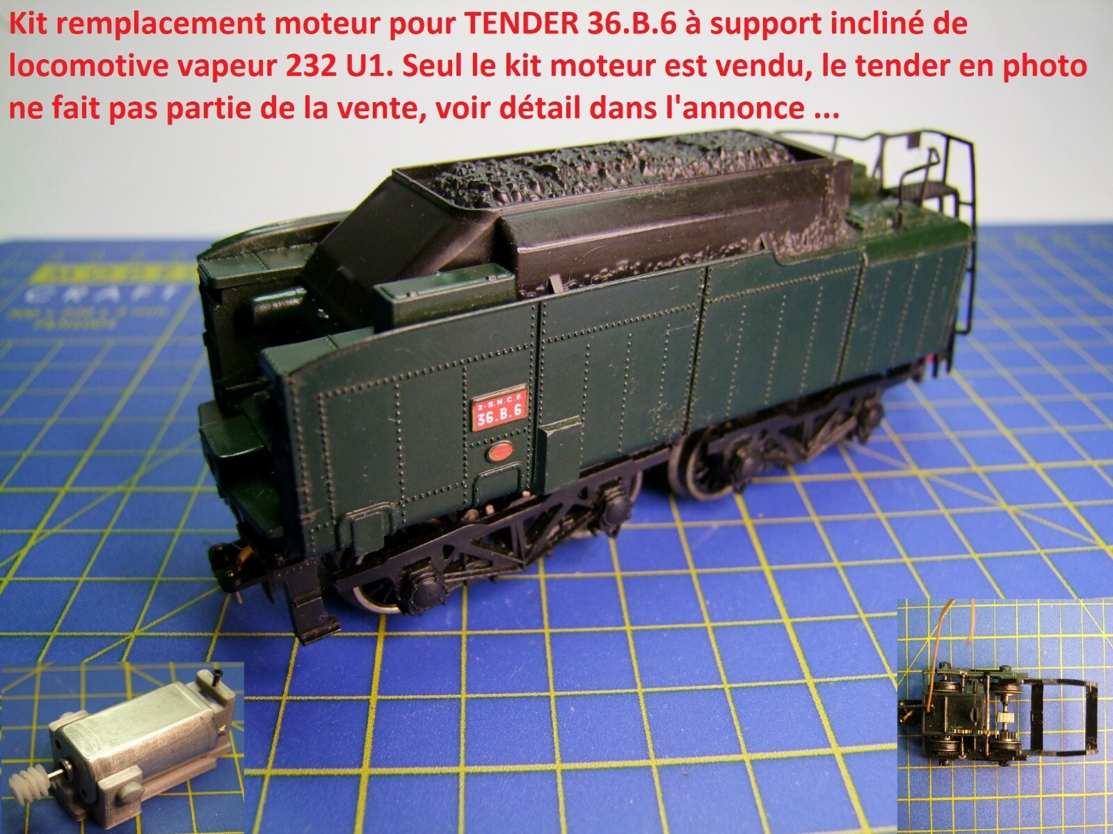 Kit motorisation Tender 36B6 pour restaurer la locomotive Jouef HO 232 U1