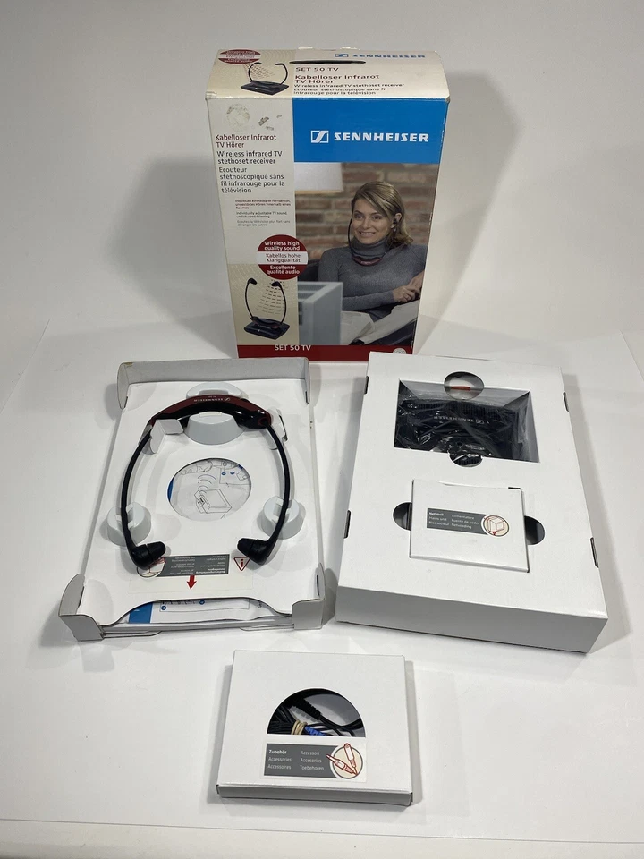 Sennheiser Set 50 TV Wireless Infrared Head Set, Listening System Gently Used - Image 2 of 4