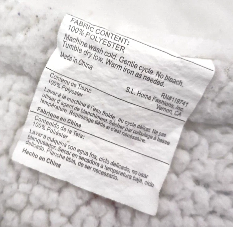 SL Home Fashions Alfabeto Blanco Bebé Manta Letras Sherpa Unisex Lovey 119741 Foto 3 de 3