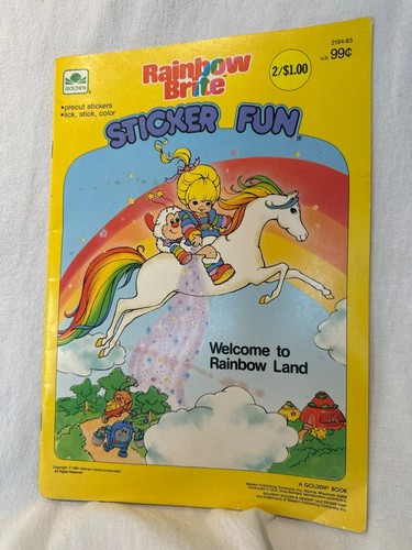 Vintage 1983 Rainbow Brite Sticker Fun Coloring Book Welcome To Rainbow Land