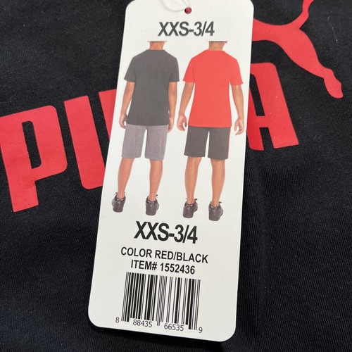 Puma 4 Piece Set Boys XXS 3/4 2 Tee Shirts 2 Pull On Shorts Active Logo Sports - Picture 3 of 9