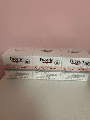 (3) EUCERIN Q10 Anti Wrinkle Sensitive Skin Experts Face Cream 1.7oz. New