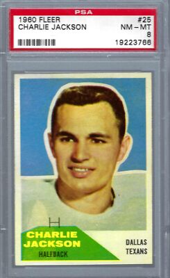 1960 Fleer FB #025 PSA 8 Charlie Jackson Texans 25 Centered! | eBay