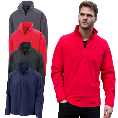 Result Mens Fleece Jacket 1/4 Zip Up Lightweight Outdoor Pocket-free Polar Work 