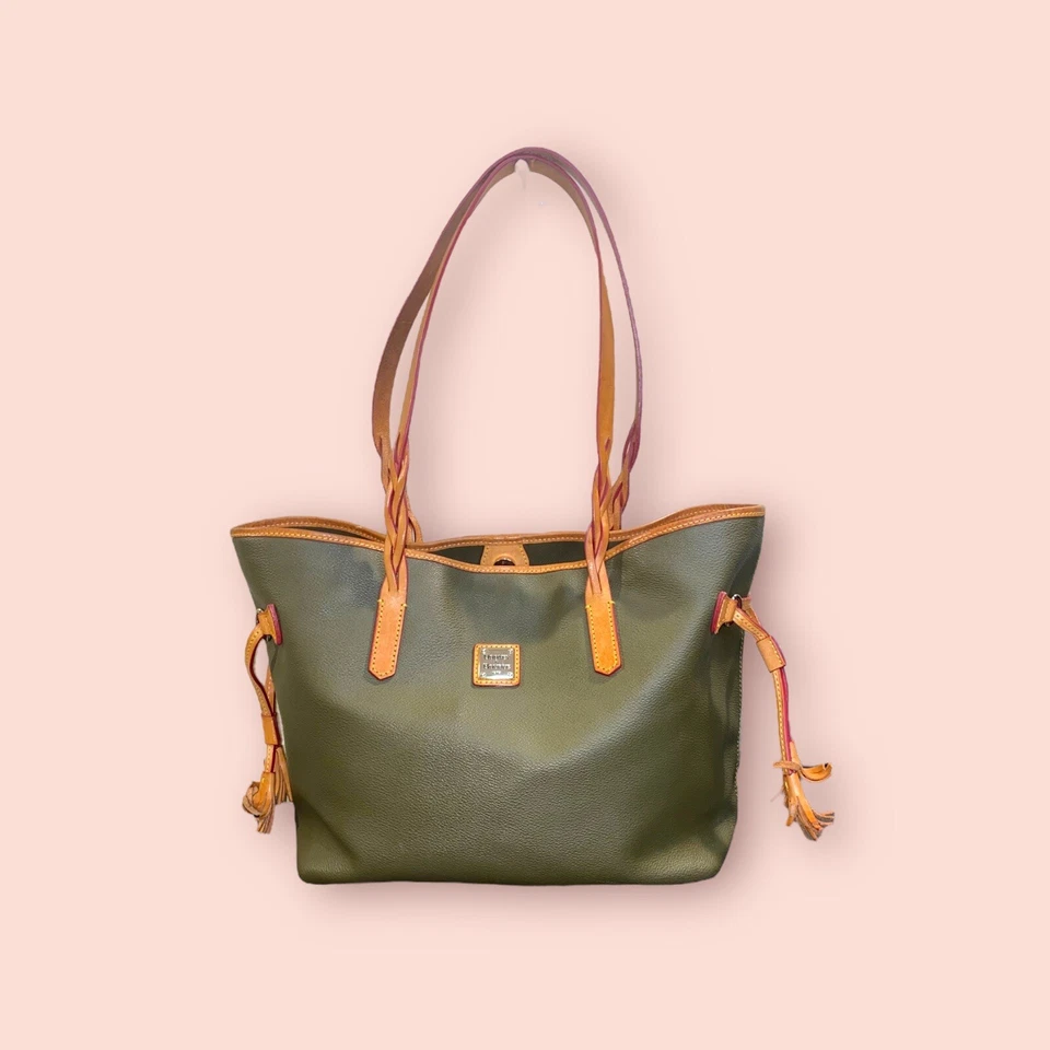 Bolso Cartera de Hombro Shopper DOONEY & BOURKE Eva Bailey Bosque Cuero Verde Tostado