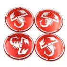 <!--F#f_0-->4x 56.5mm Red Scorpion Car Wheel Center Hub Cap Emblem Badge Sticker for 500 695<!--F/-->