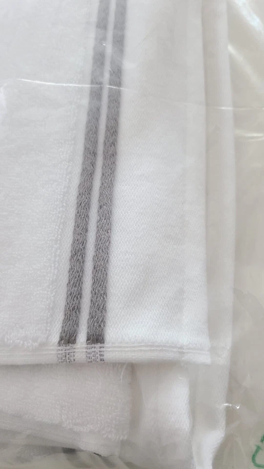 Полотенце для ванны Sferra Aura белое/железное - Изображение 4 из 4