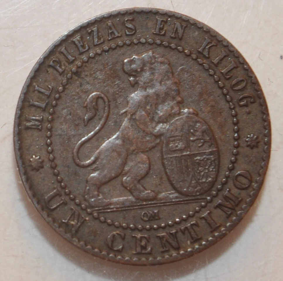 NGC-AU58BN スペイン 1870 OM 1センティモ 銅貨 Copper 1870 Year Spanish Coins for sale | eBay