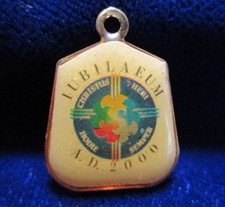 Medaglia colore Giubileo 2000 Roma tono oro resina trasparente