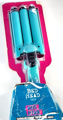 BED HEAD TIGI Tourmaline Ceramic Three-Barrel Waver - AQUA (Damaged package)