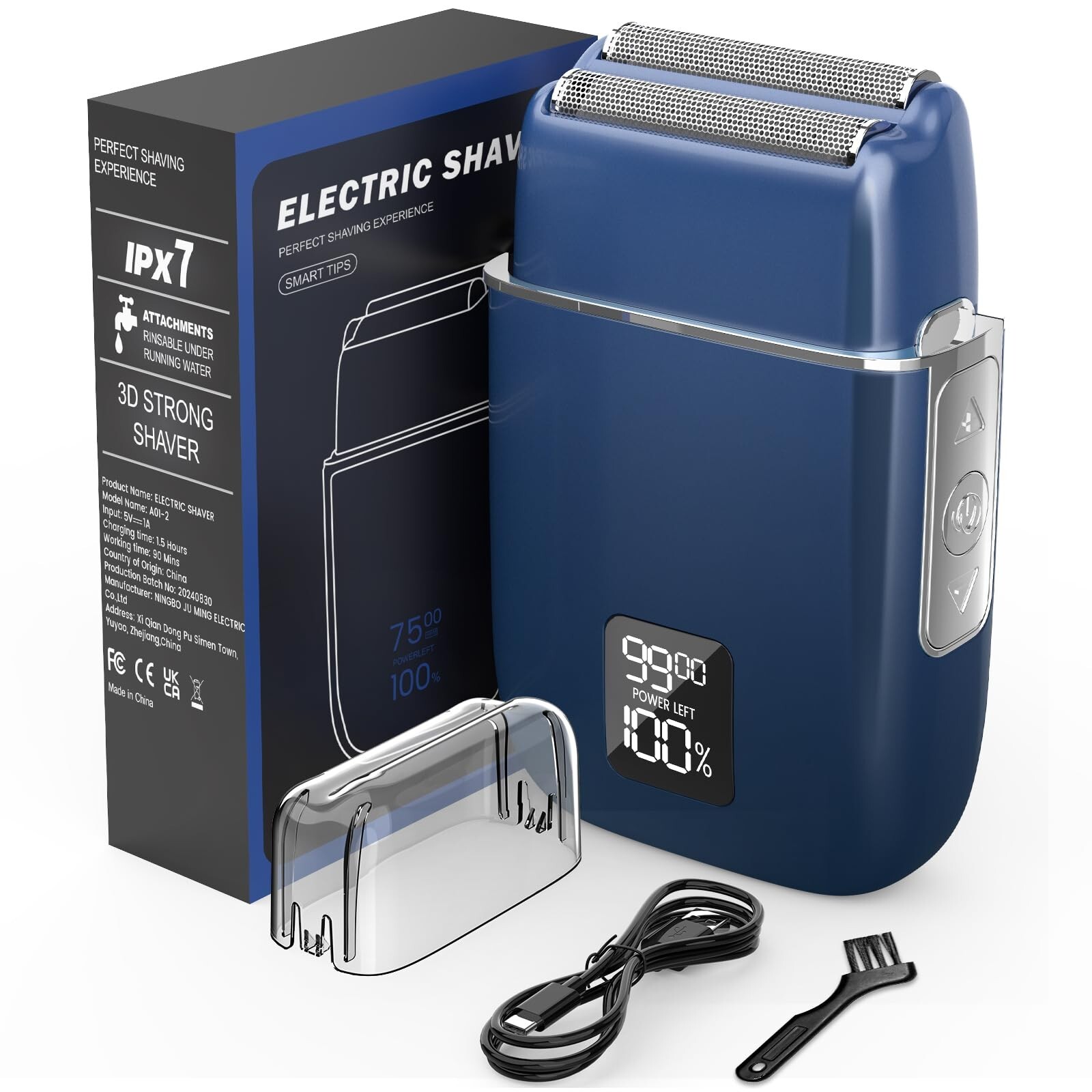 Electric Razor for Men, Waterproof Foil Shaver, Double Floating Blades Beard ...