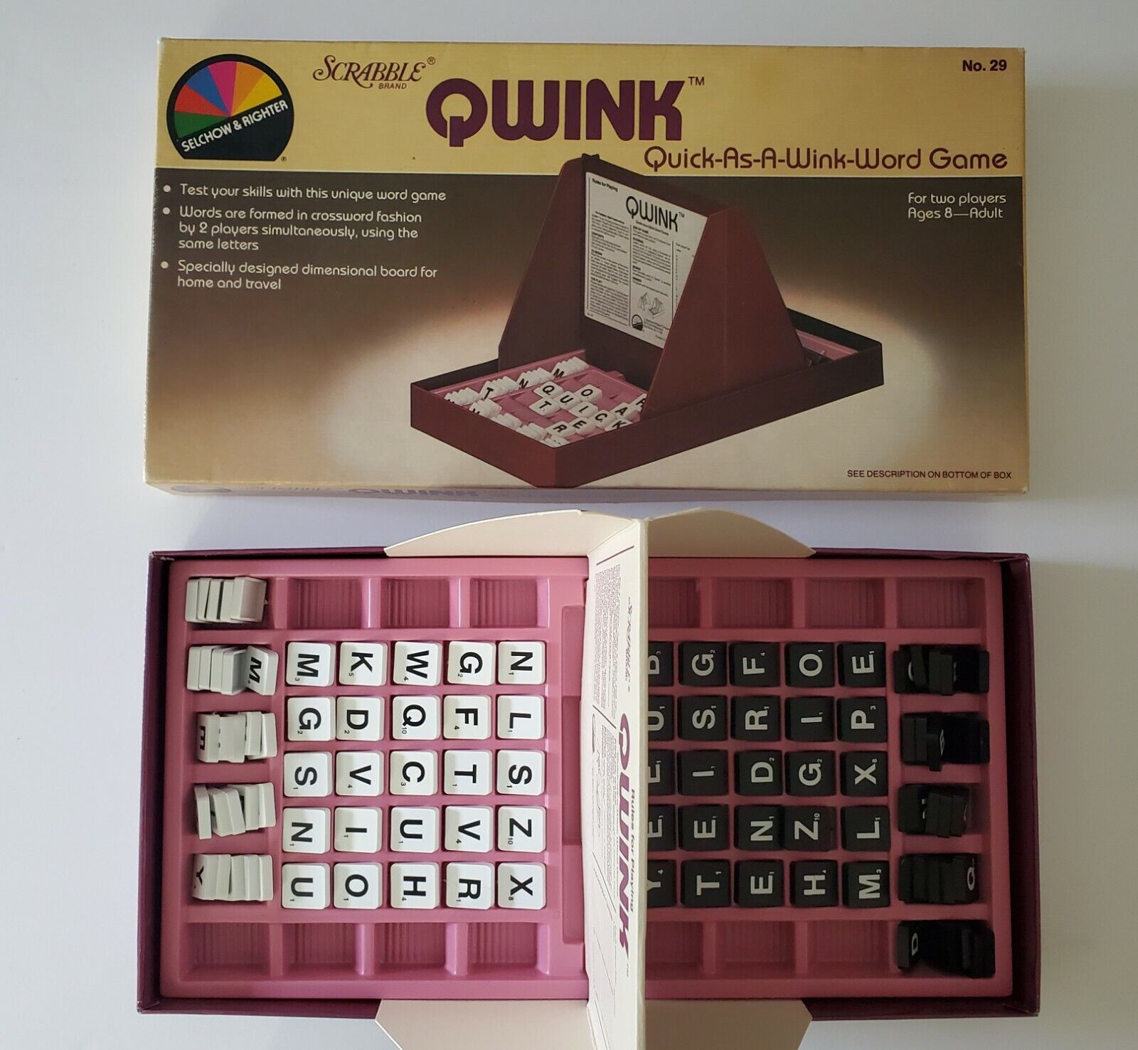 VTG SCRABBLE QWINK QUICK-AS-A WINK WORD GAME ~ 1985 No.29 Selcho