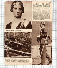 Queen Astrid Belgians Belgium Killed Crash King Leopold  - 1938 Clipping/ Print