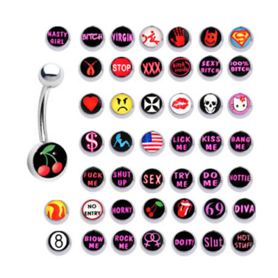 500 Logo & Word Belly Button Rings Wholesale
