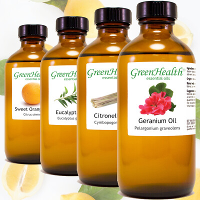 8 fl oz Essential Oil in Amber Glass, Free Shipping, 60+ Pure All Natural Oils 
