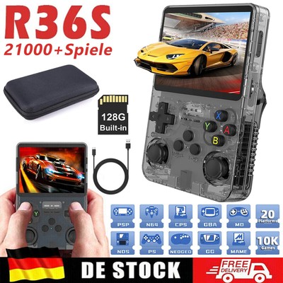 128GB Retro Handheld Videospiel Konsole +21000 Spiele vorinstalliert R36S Linux