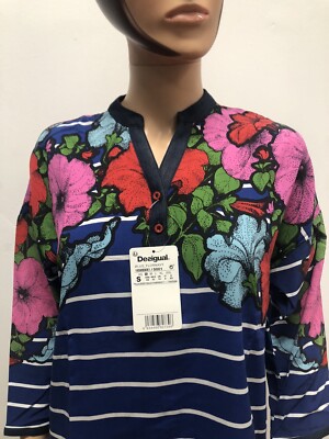 Chemise Femme Desigual Taille S Multicolore Floral - Neuf Avec Étiquettes