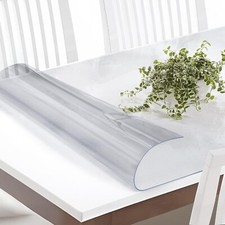 Clear Frosted Tablecloth Waterproof Oil Proof Wipeable Table Cover Protector 48"
