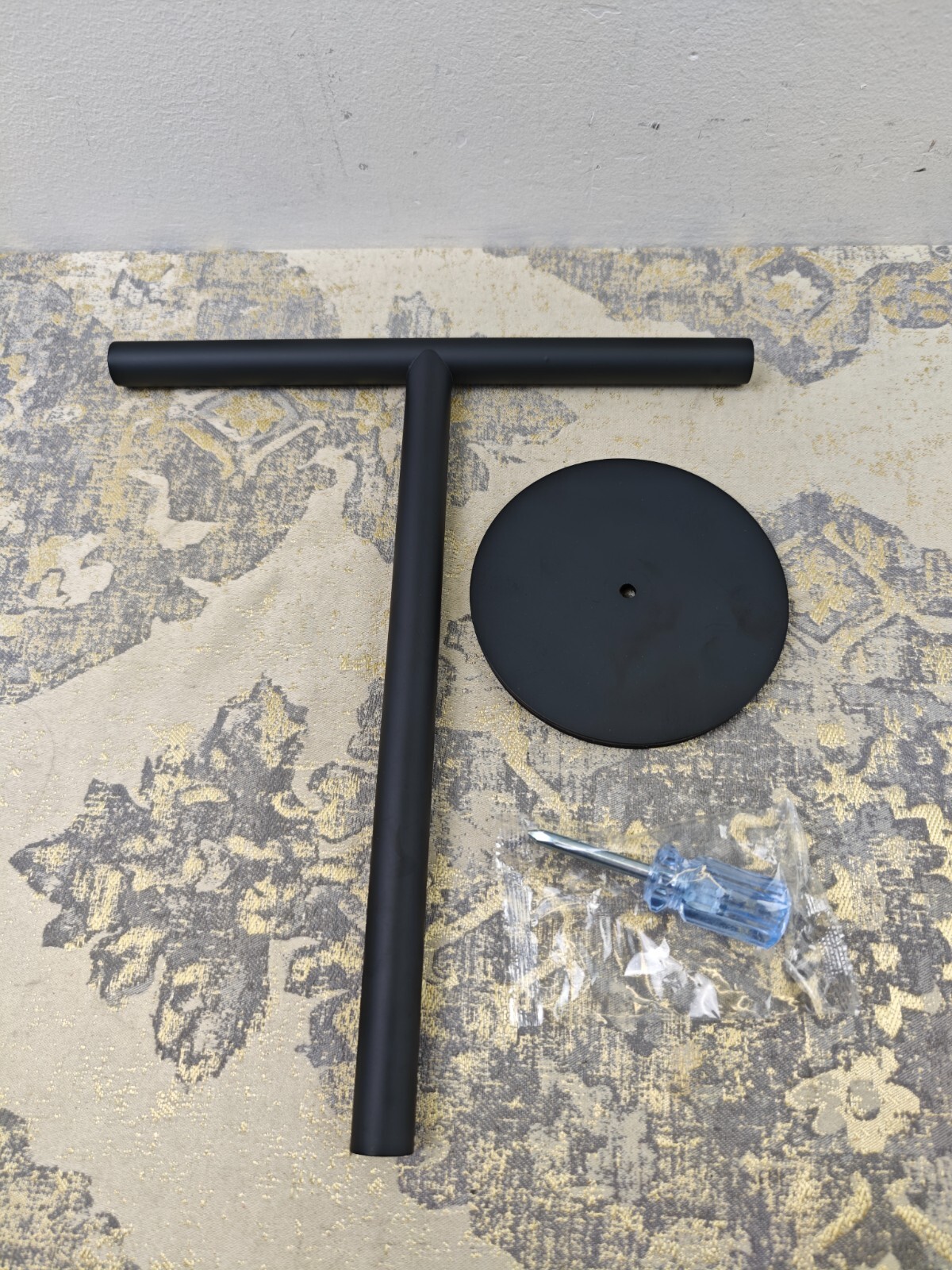 Hand Towel Holder Stand for Bathroom Vanity Countertop Matte Black T-Shape Towel