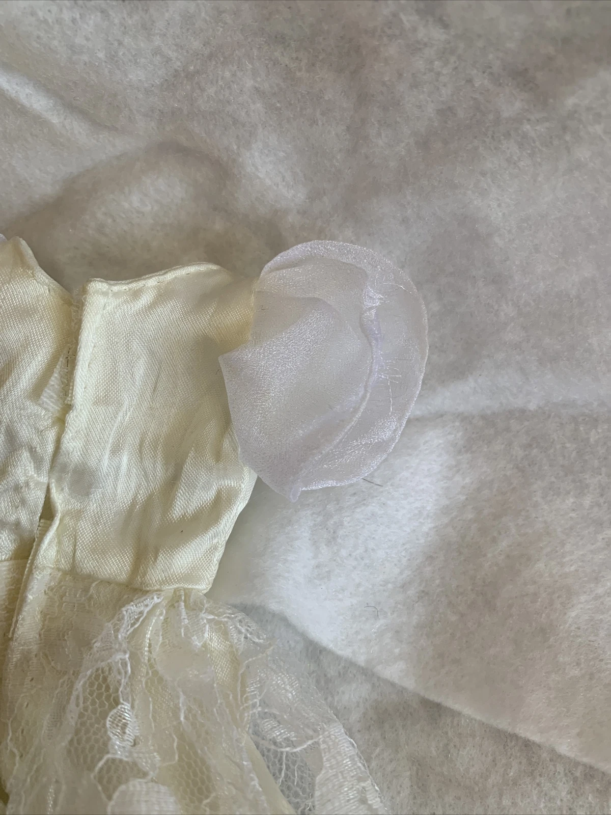 OFF WHITE Abito da sposa vintage Barbie bambola da sposa in pizzo bianco raso abito da sposa