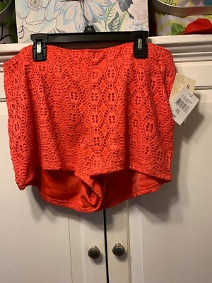 NWT Rewind XL orange double layer cut out shorts