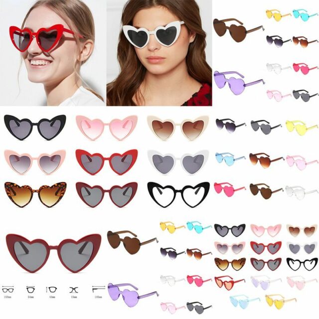 Y2k Woman Men Heart Frame Tint Cat Eye Clear Eyeglasses Sun Glasses Sunglasses YB10844