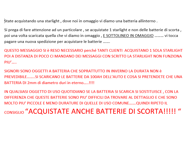 2 STARLIGHT Per Cimino A CR322 + Carica Batterie
