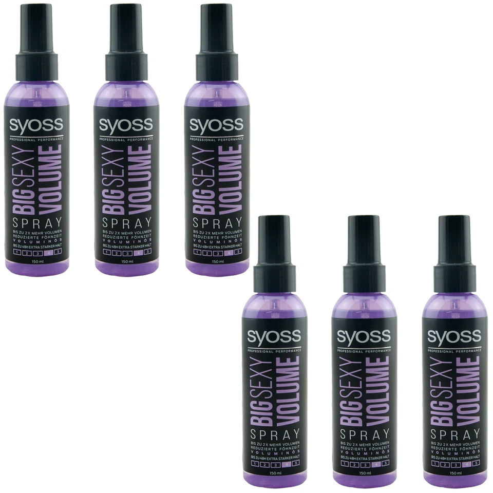 Syoss BIG SEXY VOLUME SPRAY 6 x 150ml Volumen Spray bis zu 48H extra stark