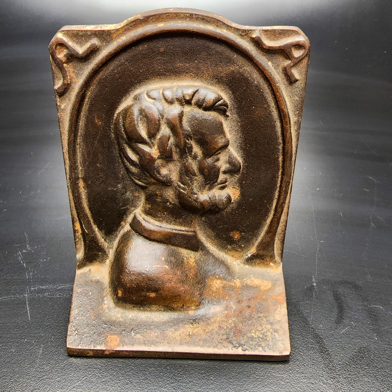 Vintage Abraham Lincoln Cast Iron Bookend Presidential Library Decor