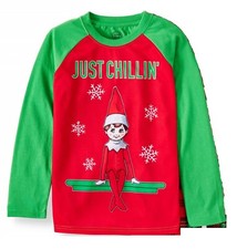 Elf on the Shelf Boys  Long Sleeve Christmas Pajamas Top Size XS   --L6--