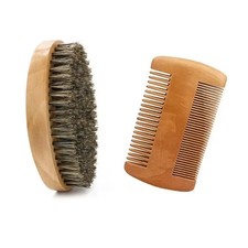  Men's Boar Bristle Beard Brush Mustache Grooming Brush Wooden Handle 