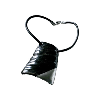 La Tribu Rigaux Halskette Xxl Horn Leder Zinn Vintage 80er 90er Ethno Style 