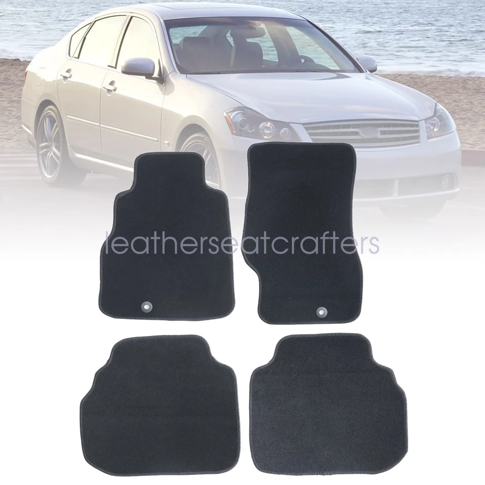 Alfombrillas delanteras y traseras de terciopelo negras para Infiniti M35 M45 X 2006-2010 nuevas Foto 2 de 4