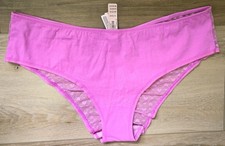 NWT Vintage Victoria's Secret Pink Cotton Mesh Back Low Hiphugger Panties XL