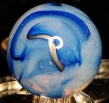 STUNNER Vintage Alley Or Champion "METALLIC" Swirl Marbles .57" Mint- HTF