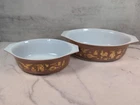 Vintage Pyrex Early American Casserole Dish Set #045 2.5 qt & #043 1.5 qt