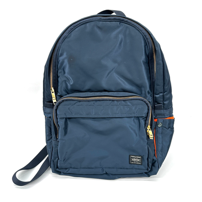 #ad Yoshida amp; Co Porter Tanker Backpack Navy Blue Nylon Made in Japan Orange Lining $289.95