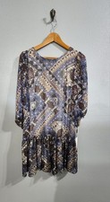 Calvin Klein Women's Paisley Mini Drop Waist Dress in blue Size 12 New Nwt